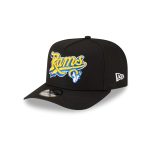 Born x Raised x Los Angeles Rams Script Black 9FIFTY A-Frame Snapback Hat