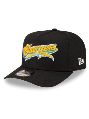 Born x Raised x Los Angeles Chargers Script Black 9FIFTY A-Frame Snapback Hat