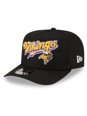 Born x Raised x Minnesota Vikings Script Black 9FIFTY A-Frame Snapback Hat