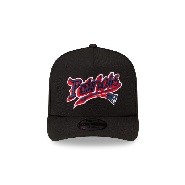 Born x Raised x New England Patriots Script Black 9FIFTY A-Frame Snapback Hat