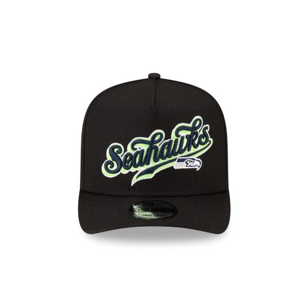 Born x Raised x Seattle Seahawks Script Black 9FIFTY A-Frame Snapback Hat