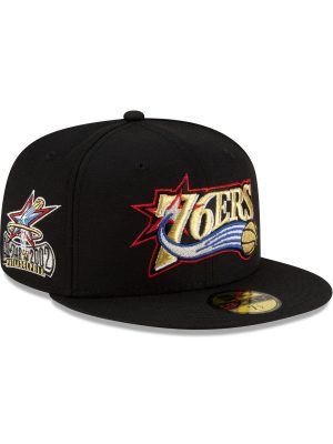 Philadelphia 76ers 1963-1976 Hardwood Classics Poly Black 59FIFTY Fitted Hat