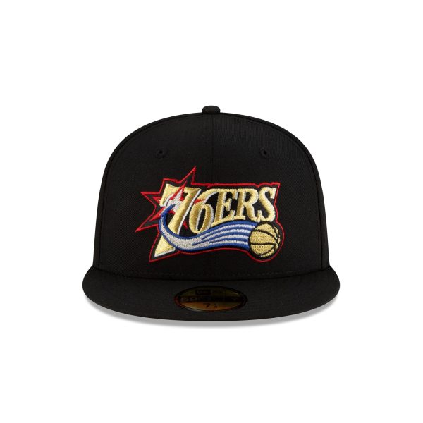 Philadelphia 76ers 1963-1976 Hardwood Classics Poly Black 59FIFTY Fitted Hat