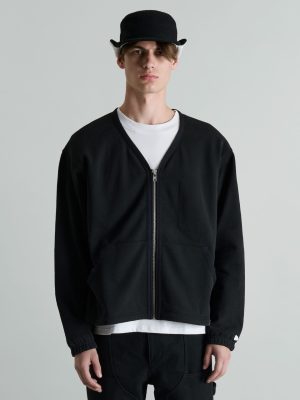 Albright Black Zip Cardigan